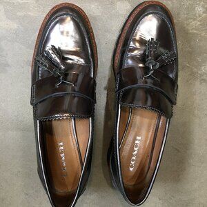 Coach Loafers in Metallic Leather